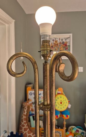Heavy wrought iron vintage free standing floor lamp