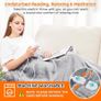 Electric Heated Blanket Throw 130/ 180 Flannel Sherpa, Fast Heating, 10 Heat Levels 9H Auto Off LED Controller Overheat Protection  Machine Washable  ETL Certified Grey Image 5