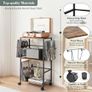 Rolling Record Player Stand with Vinyl Storage for 150 Albums Turntable Side Table Cart with 2 Display Shelves Image 5