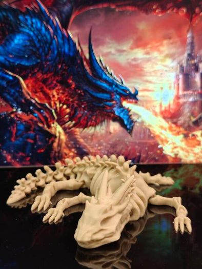 3D Printed Fully Articulating Dragon Skeleton