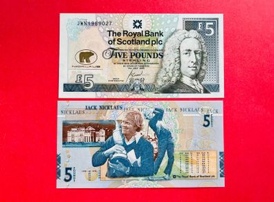 Scotland  5 Pounds  2005 Pick 365  Commemorative Issue  ( JACK  NICKLAUS )  ( Uncirculated )