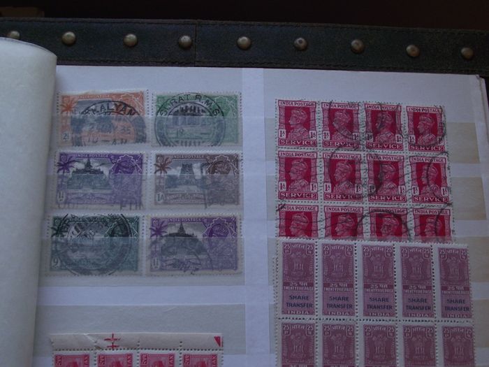 A big collection of Stamps from India, presented in the stock book