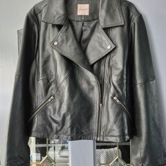 ladies leather biker style jacket