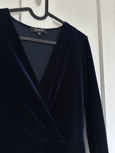 Folkster Loni full length midnight blue v-neck evening occasion Loni gown Size XS