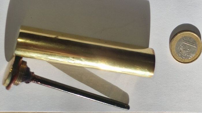 Original 1914 WWI British Army Brass Rifle Oiler - Lee Enfield - Marked