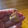 Vintage Gold Plated Glass Diamonds Swan Brooch Image 3