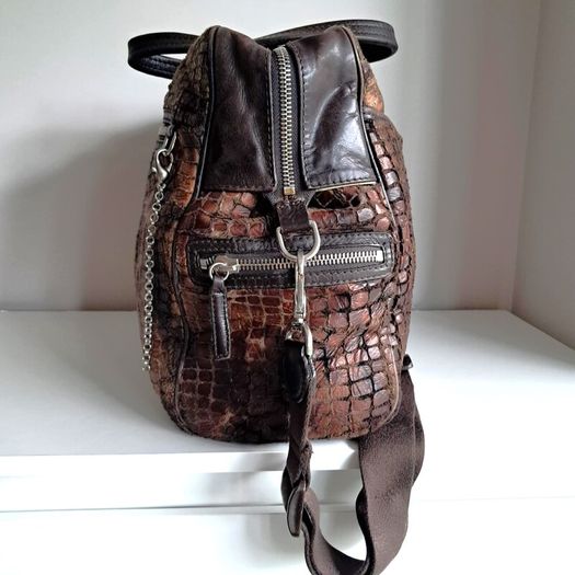 Vintage Orciani Duffel / Travel Bag / Medium Size Overnight Bag / Large Shoulder Purse.
