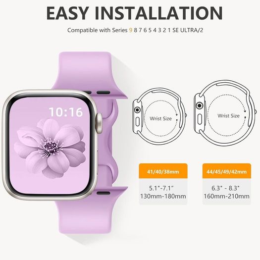CeMiKa 6 Pack Sport Straps Compatible with Apple Watch Strap 40mm 41mm 38mm 42mm(Series 11) - Silicone Sport Replacement Band for iWatch SE Series 11 10 9 8 7 6 5 4 3 SE3, Women Men