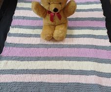 Large Hand-knitted Toasty Baby Blanket