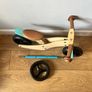 Sage Green Wooden Balance Bike and Tricycle with Adjustable Seat and Rubber Tyres Image 3