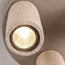3 Light Travertine Look Ceiling Light Sand Beige Modern Flush Mount Spotlight Image 3