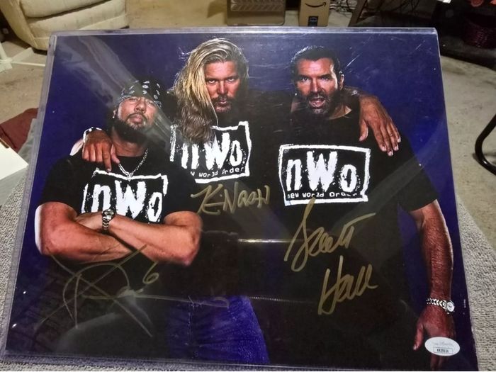 WWE Kevin Nash Scott Hall X Pac NWO Signed 11x14 JSA COA