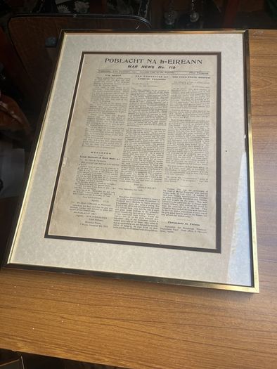 Original framed Poblacht NA h = EIREANN  war news number 119