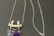 Amethyst silver necklace