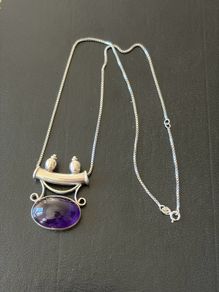 Amethyst silver necklace