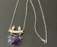 Amethyst silver necklace