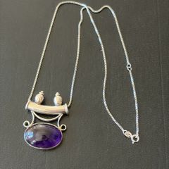 Amethyst silver necklace