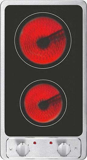 Compact Electric Hob 2 Zone Glass Ceramic German Quality PKM