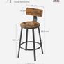 Industrial Bar Stools Set of 2  Vintage Brown and Black Image 3