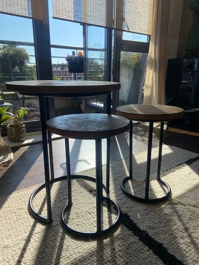 Helen James Considered Chevron Wood Table Nest