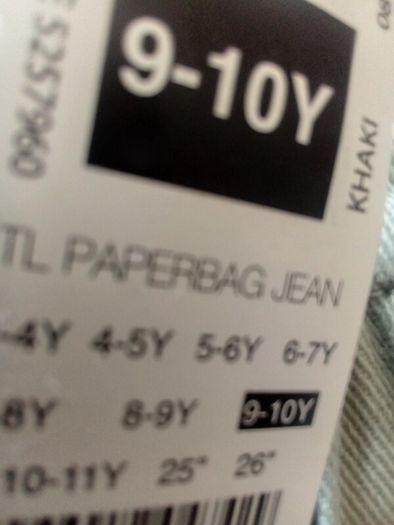 girls wear paperbag jeans aged 9-10..2 pairs available