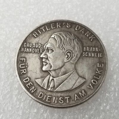 Ww2 Mark German Coin  Hitler Luftwaffe Swastika Nazi Warplane  Reichsmark