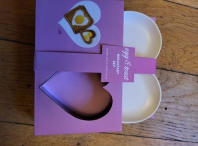 Egg and toast breakfast set - heart plate and cutter NEW