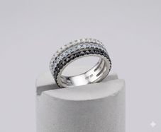 Treble Layered Sterling Silver Ring