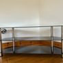 Black glass & chrome TV stand Image 2