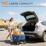 90L Folding Garden Trolley Cart Pull Along Wagon with Telescopic Handle for Beach Camping Festival - Navy Blue Image 2