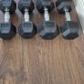 two sets of used hexagonal dumbbells Image 7