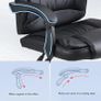 High-back ergonomic office swivel chair, executive seat with tilt function, PU leather gaming chair, supports up to 150kg(Black) Image 7