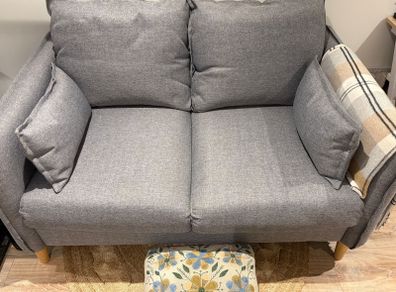 2 seater small grey habitat sofa