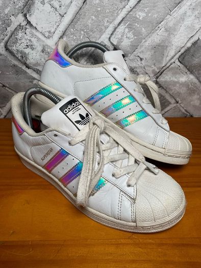 Adidas Superstar Ladies White Leather Trainers UK5 EUR38