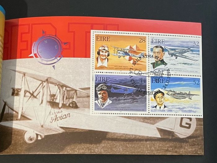 1998 Ireland Pioneers of Irish Aviation Commemorative Stamps Booklet with Dublin First Day of Issue Pictorial Cancel. Hibernian HB63