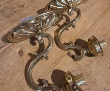 Pair Brass Wall Lights