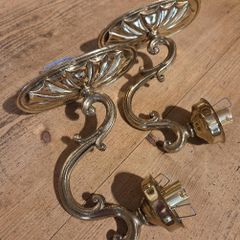 Pair Brass Wall Lights