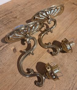 Pair Brass Wall Lights