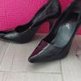Black lacquered heels size UK 2 worn Image 2