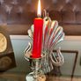 Antique Silver Colour Art Deco Style Retro Decor Scallop Shell Candle Sconce 1920s Image 6