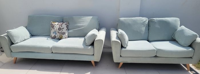 3 seater + 2 seater + large footstool