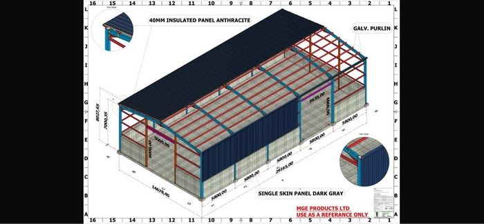 Portal Frame Industrial building shed