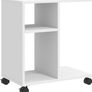Mobile Side Table with Wheels  White or Oak Finish 50 x 30 x 55 cm Image 7