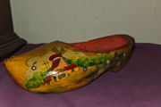 Vintage hand painted wooden Clog