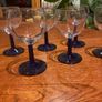 A bundle of Vintage Retro Luminarc Arcoroc Made in France Mid Century Cobalt Stemmed Wine Glasses ( 6 ) Image 3