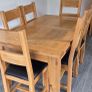 Solid oak. Extendable  Kitchen table & 6 chairs for sale - Lucan Image 2