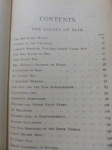 Essays of Elia. Lamb.