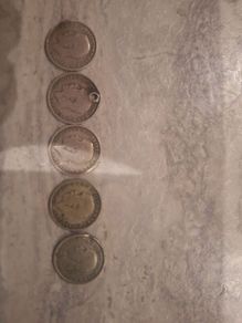 English Silver 3pence (5no)