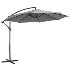 Cantilever Umbrella Parasol Hanging Banana Steel Dark Grey 3M Patio