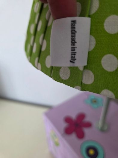 Child's lamp with drawers, hand crafted in Italy.